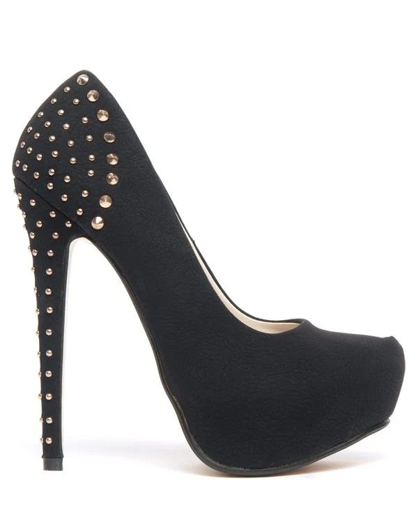 Chaussure à talon femme clouté noir Sinly