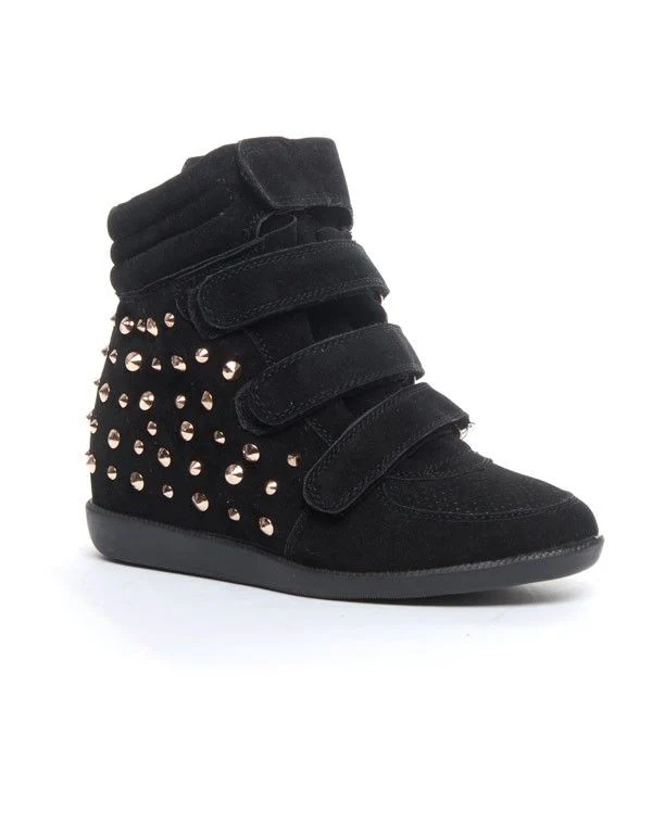 Chaussure femme Cocoperla: Basket compensée montante noire