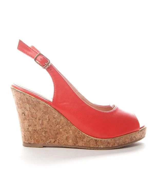 Chaussures femme Alicia: Escarpins compensées - rouge