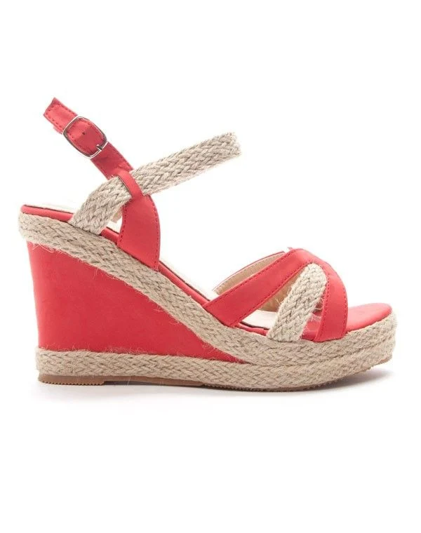 Chaussures femme Style Shoes: Sandale compensée corail