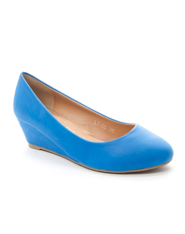 Chaussures femme Style Shoes: Escarpins compensés bleu