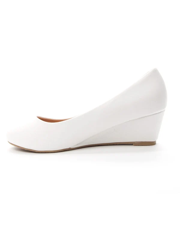 Chaussures femme Style Shoes: Escarpin compensée blanc