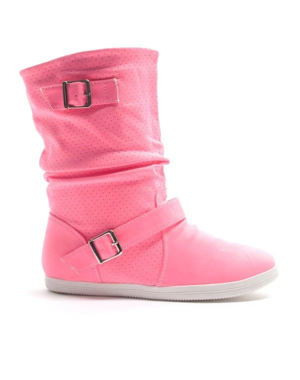 Chaussures femme Alicia Shoes: Botte style basket - rose