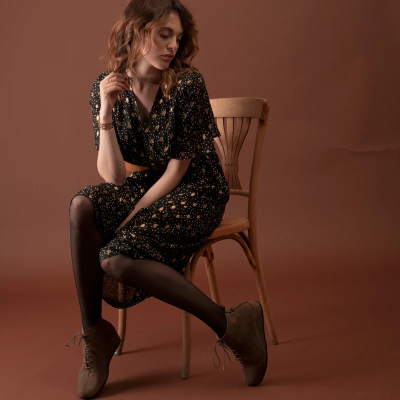 Bottine Femme Prune Taupe