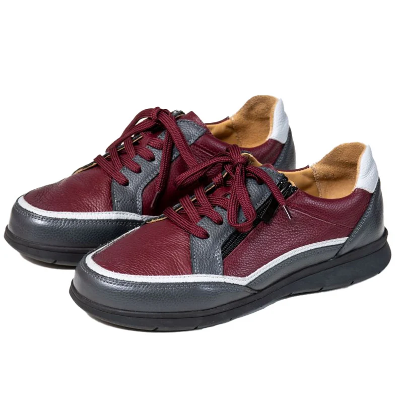 Basket Femme Marie Noir-Bordeaux-Gris