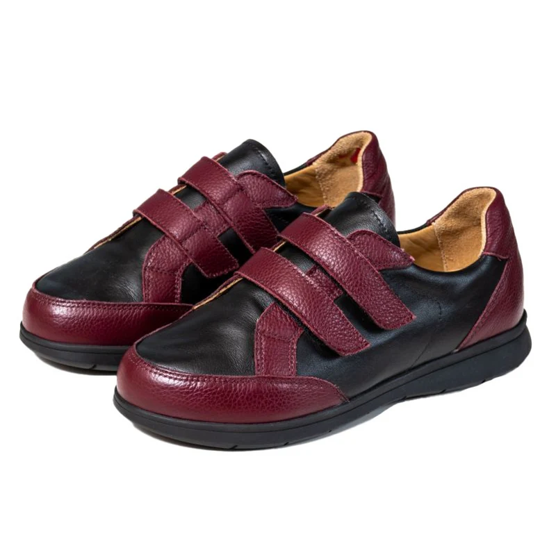 Basket Femme Maé Noir-Bordeaux
