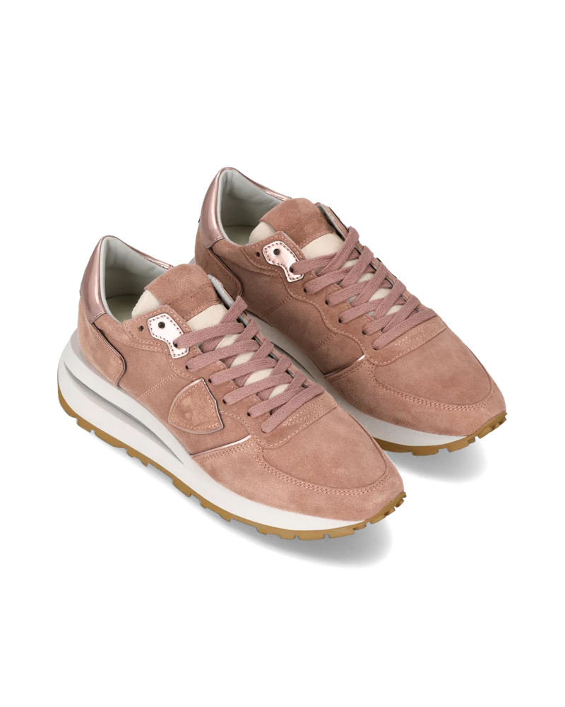Sneakers Tropez Haute Women with metallic details, Dusty Pink