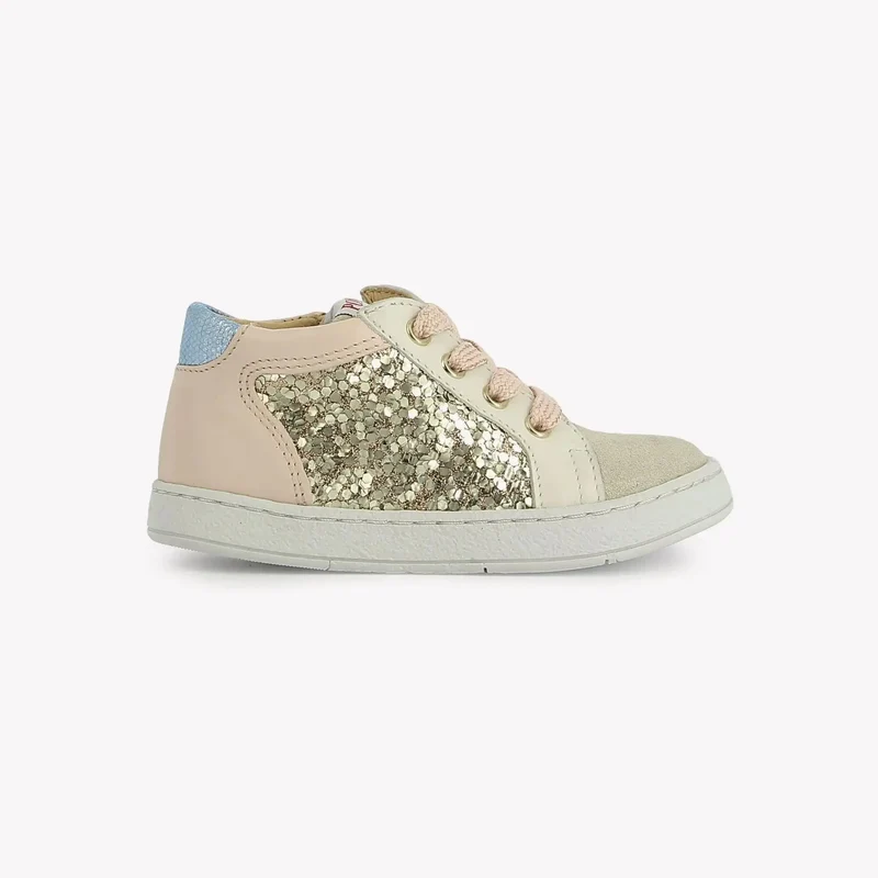 MOUSSE ZIP TOP - VELOURS-GLITTER - CREMA-OR