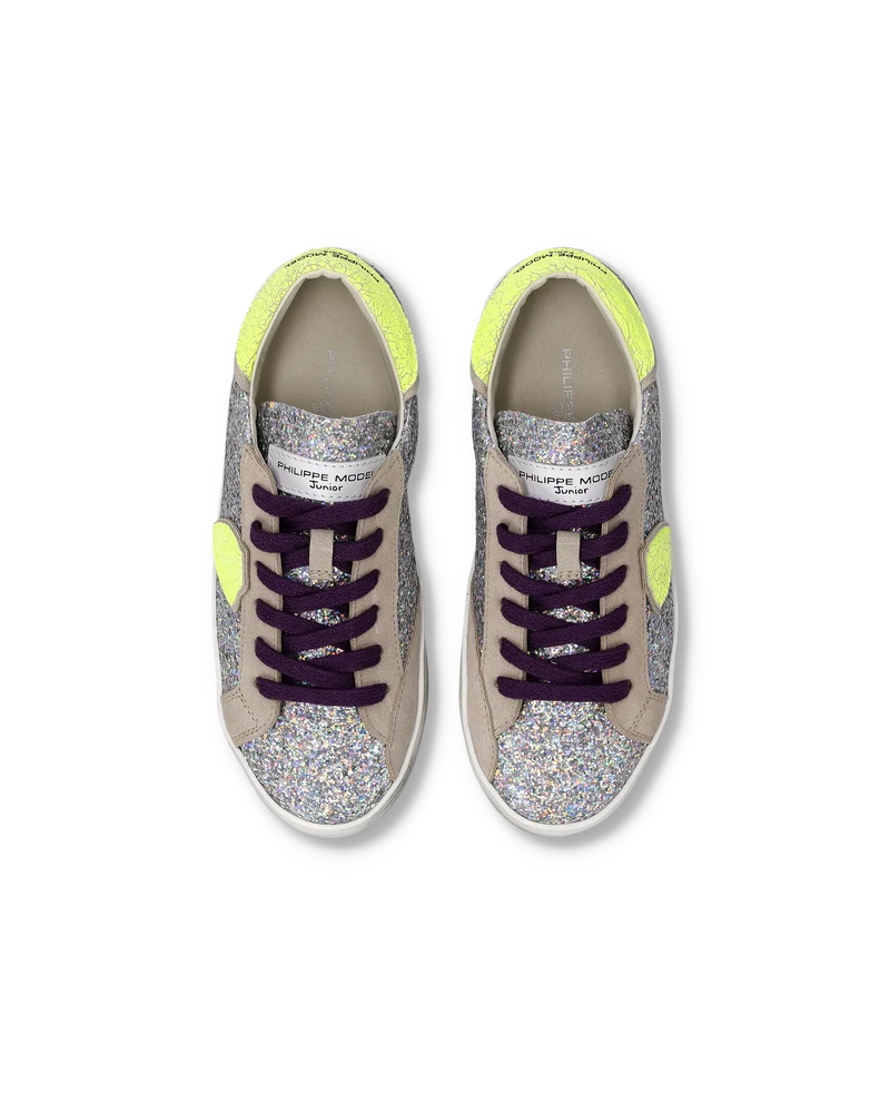 Sneakers Prsx Kids, Silver Neon