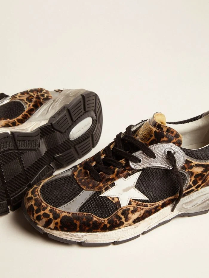 Dad-Star sneakers in leopard-print pony skin with white leather star
