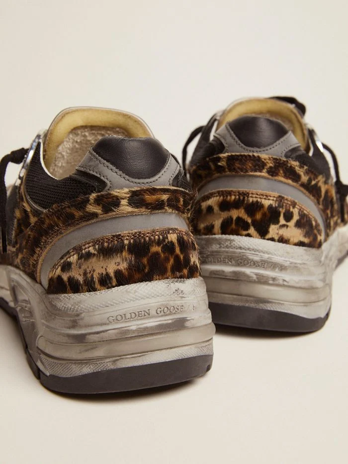 Dad-Star sneakers in leopard-print pony skin with white leather star