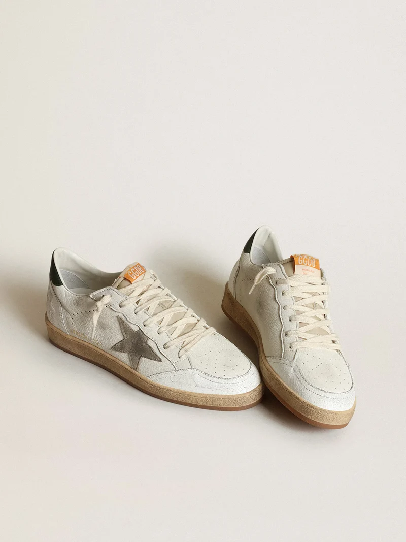 Golden Goose Ball Star – Olive Heel Tab & Suede Star