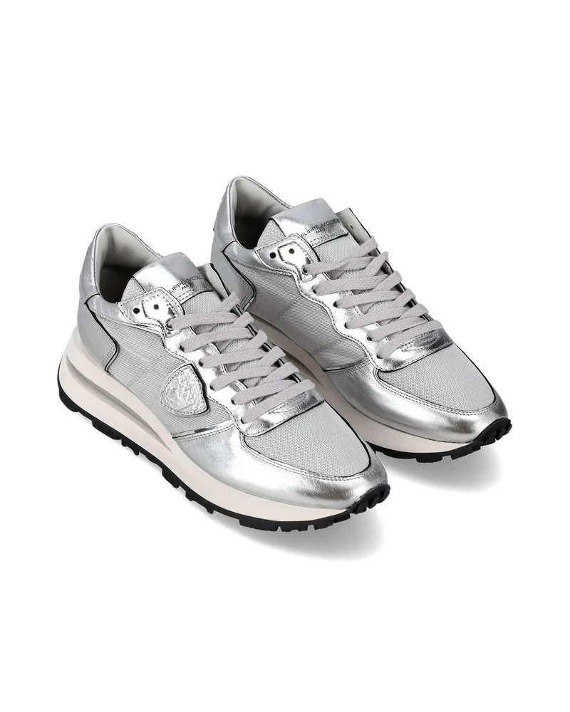Women's Tropez Haute Low-Top Sneakers in Leather, Silver