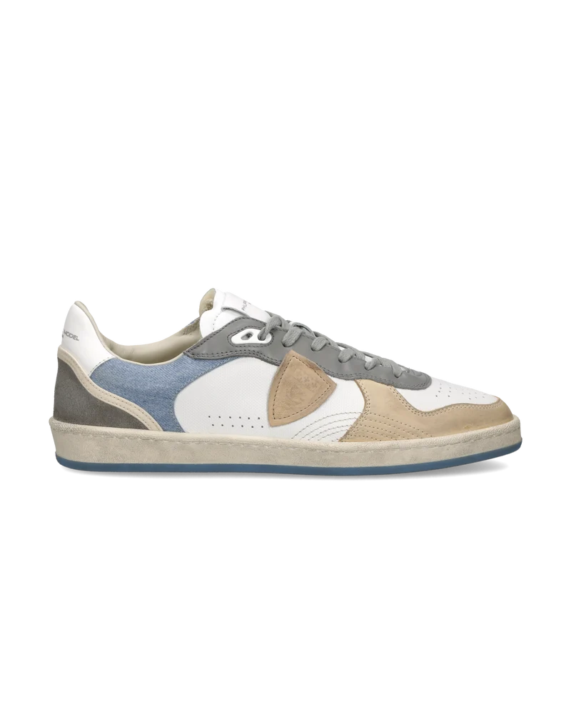 Sneakers Pgal Men, White Light Blue Denim