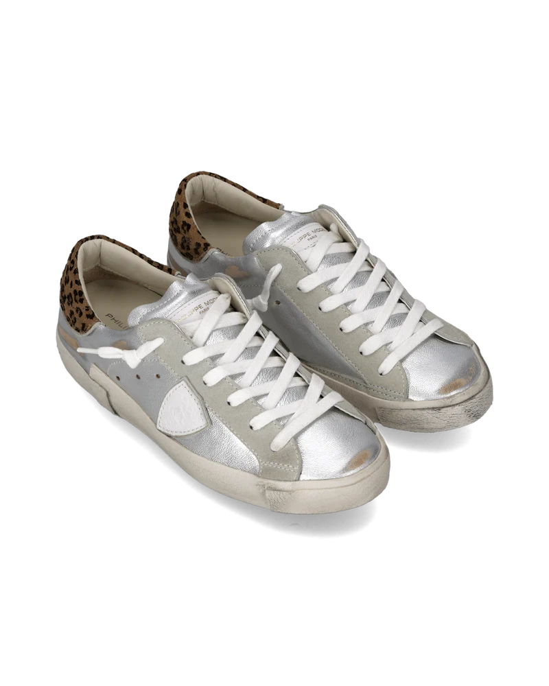 Sneakers Prsx Women, Silver Animal-Print