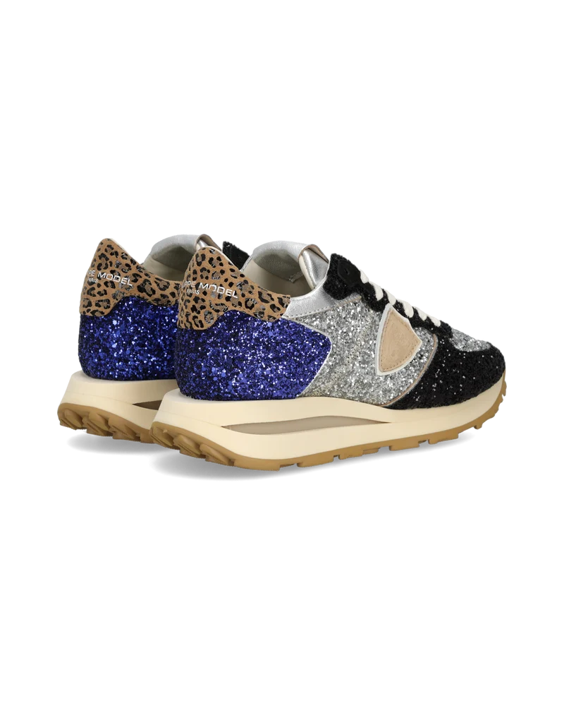 Sneakers Tropez Haute Women, Black Bluette Silver