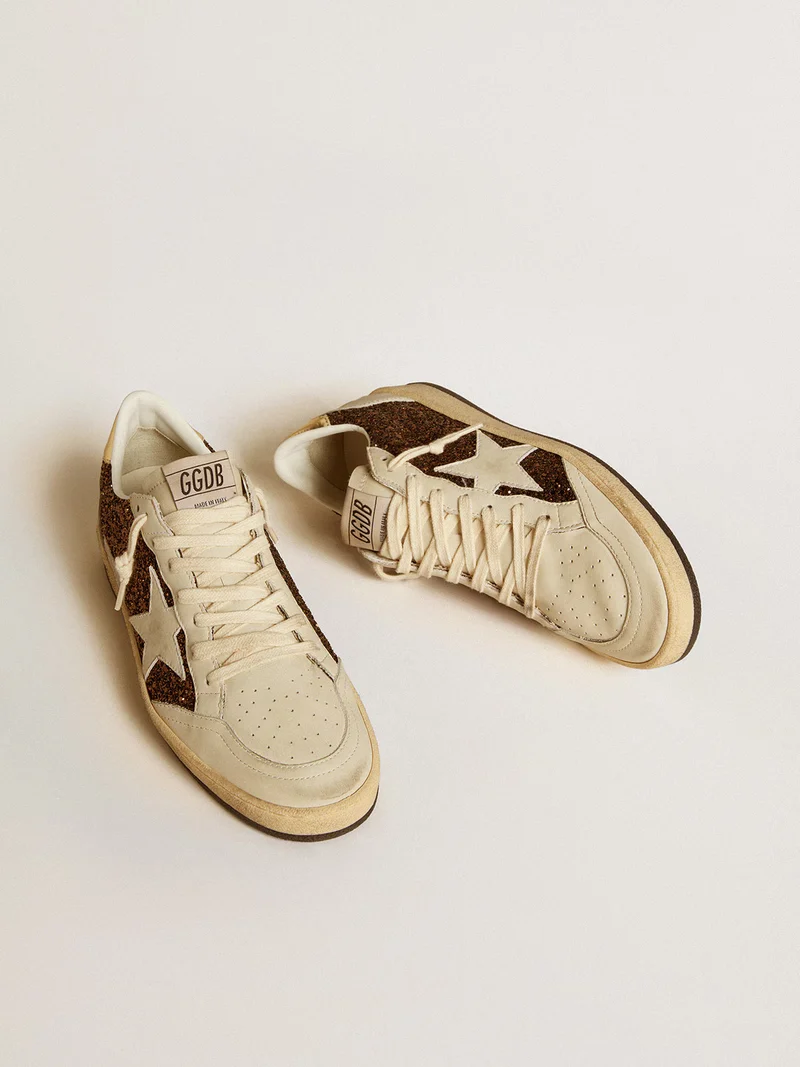 Golden Goose Ball Star Sneaker – Bronze Glitter