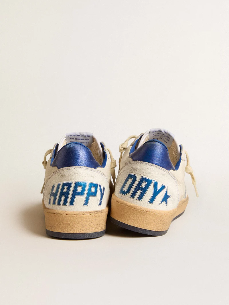 Golden Goose Ball Star Sneaker – Cream & Royal Blue