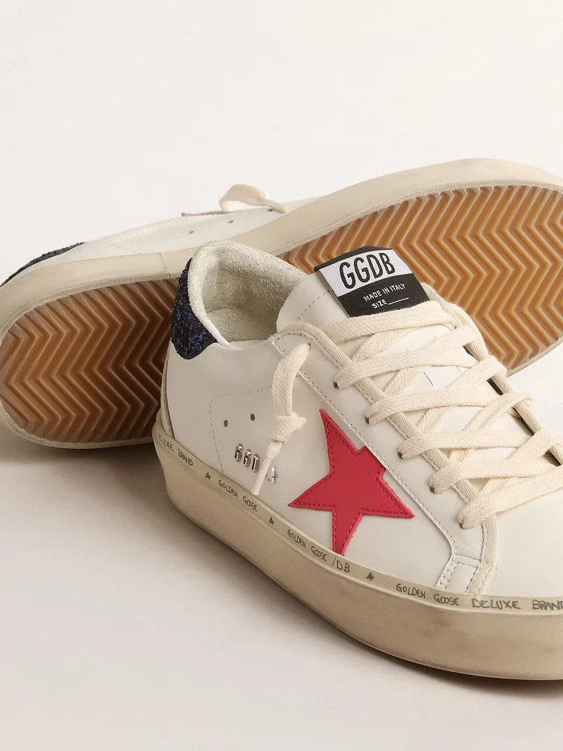 Golden Goose Hi Star Sneaker – Red Star & Glitter Heel
