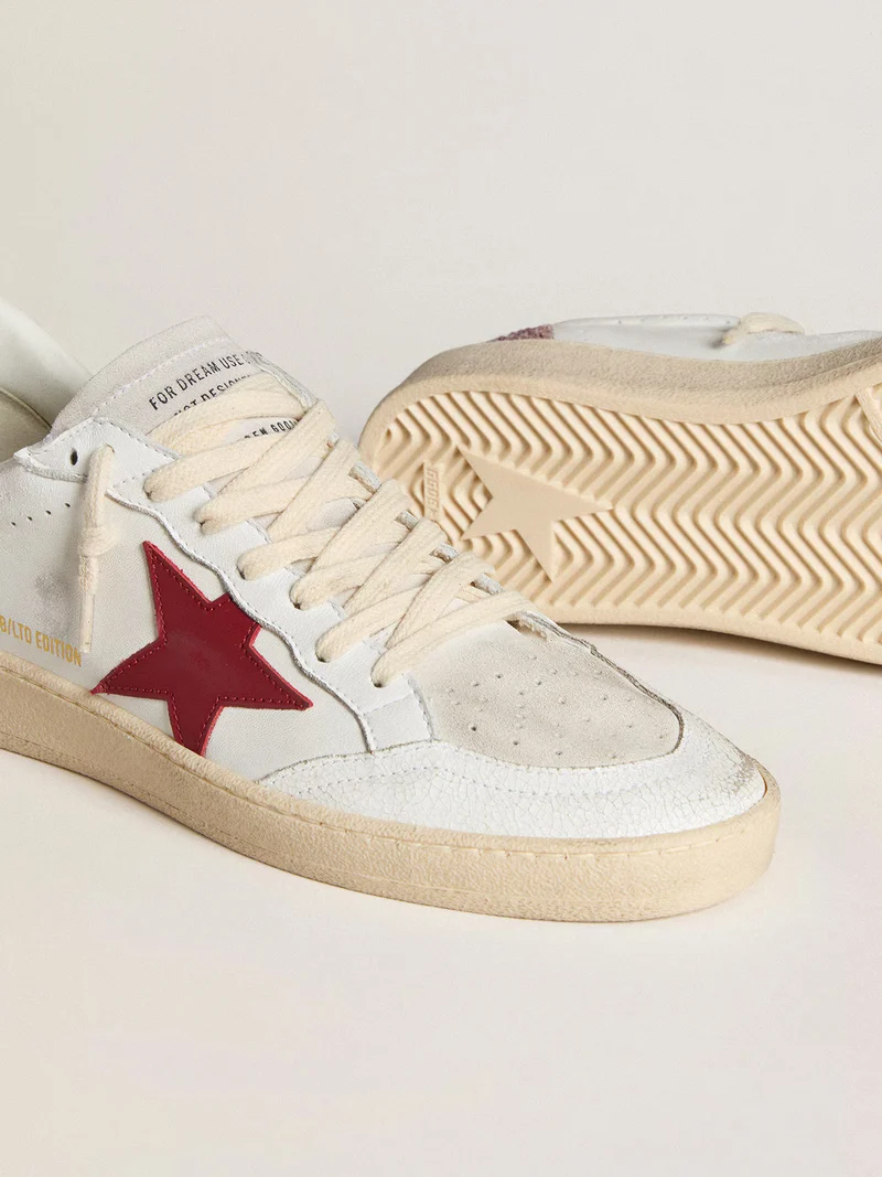 Golden Goose LTD Edition Sneaker – White/Red with Glitter Heel