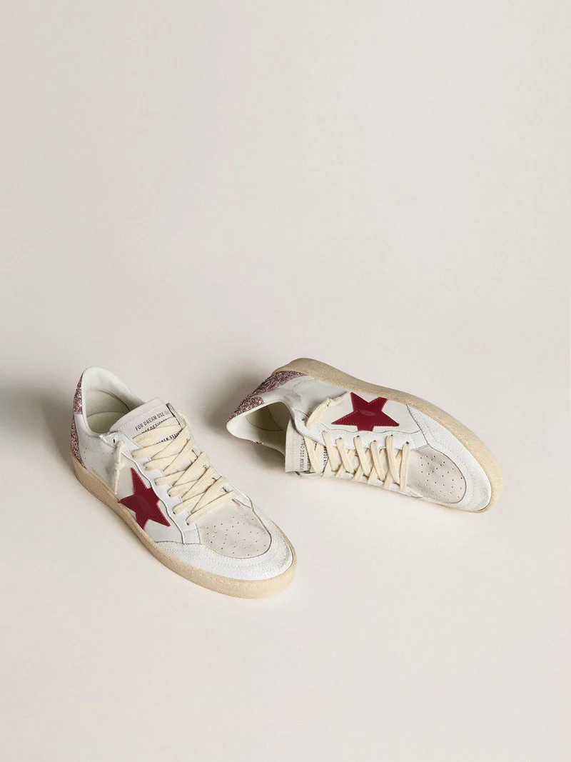 Golden Goose LTD Edition Sneaker – White/Red with Glitter Heel