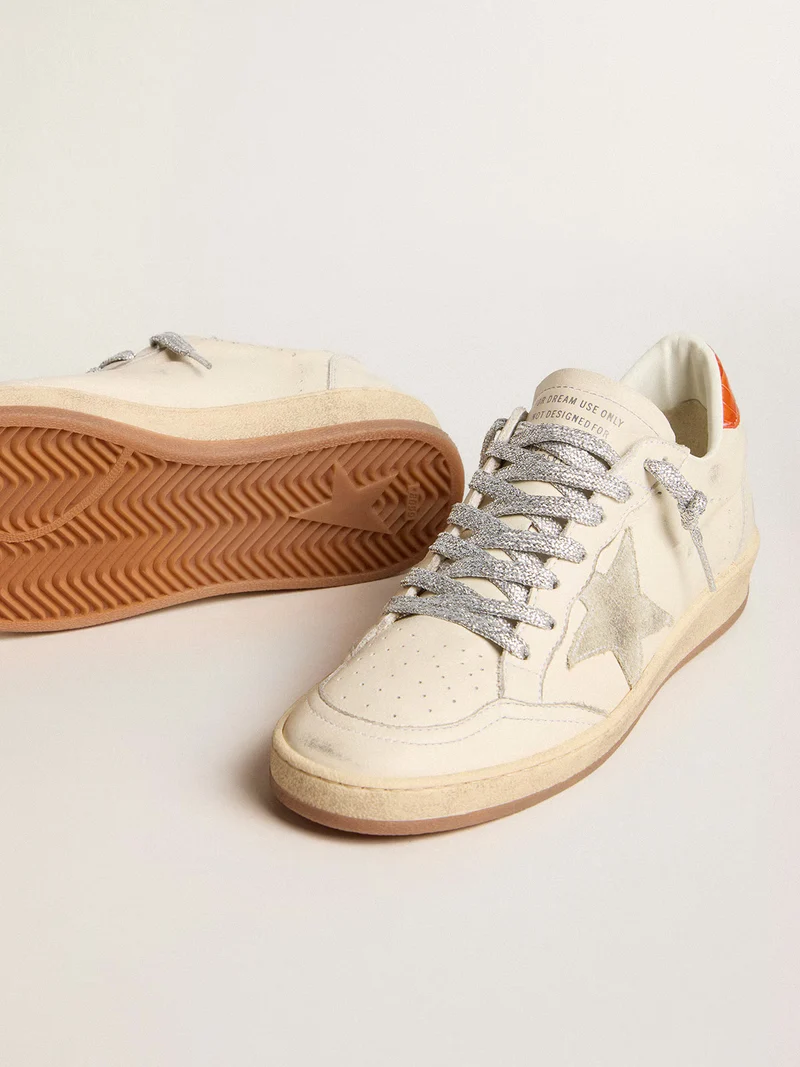 Golden Goose LTD Edition Sneaker – White/Silver with Orange Croc Heel
