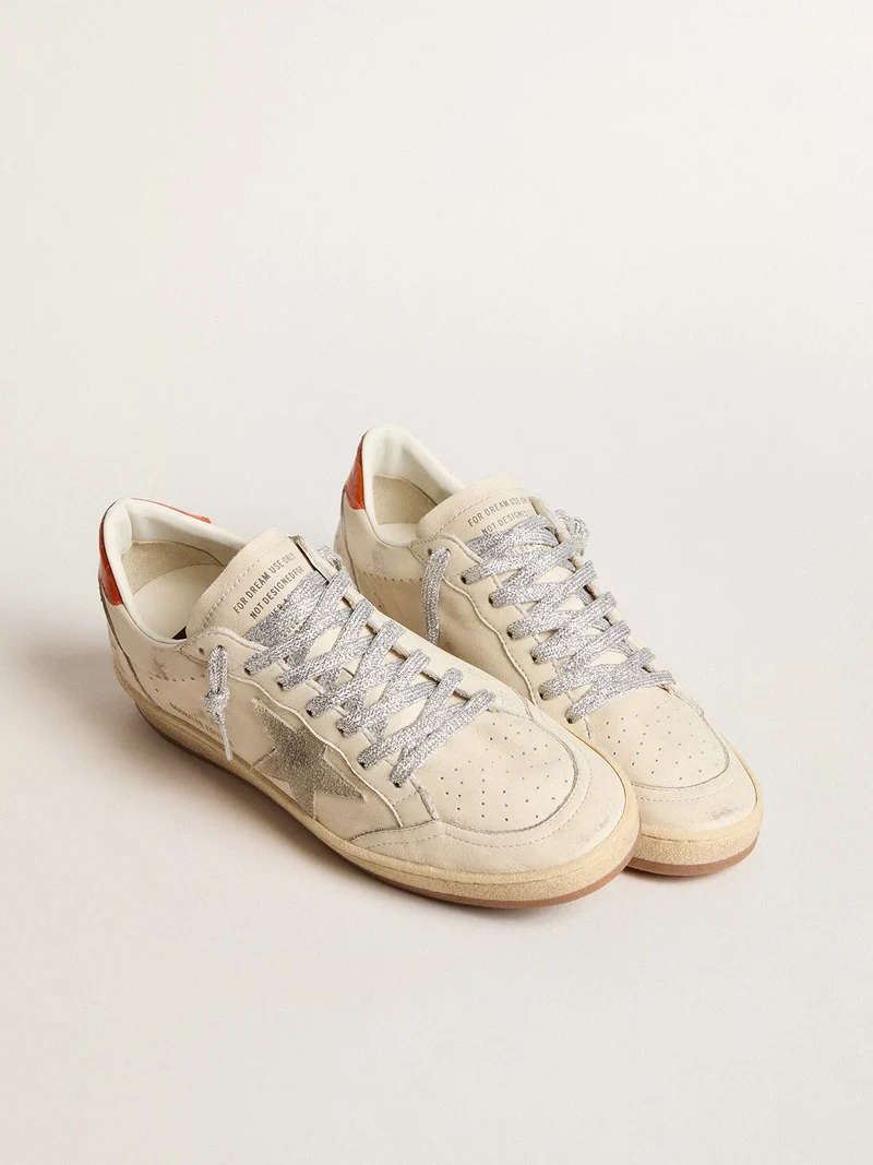 Golden Goose LTD Edition Sneaker – White/Silver with Orange Croc Heel