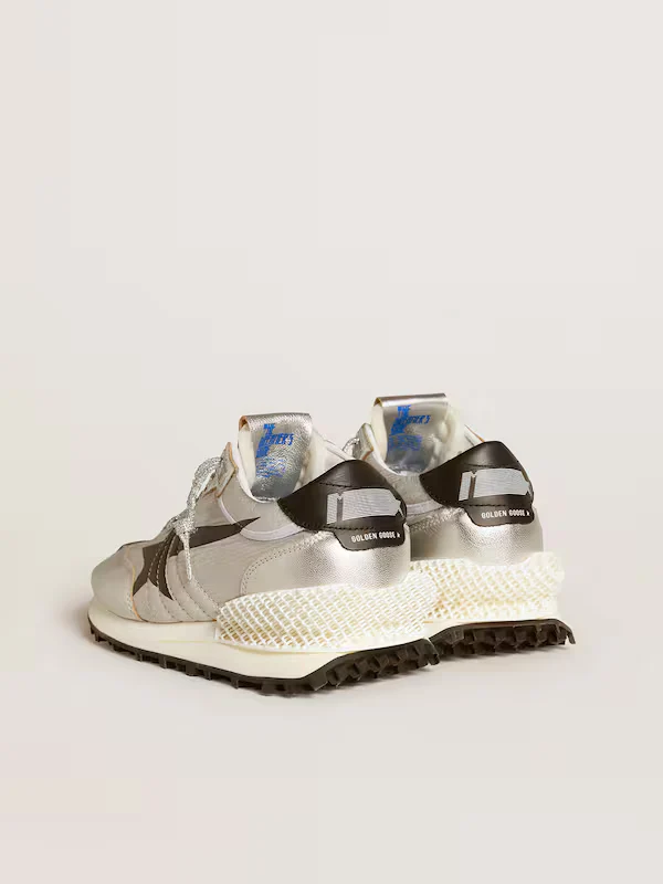 Golden Goose Marathon Sneaker – Silver & Black