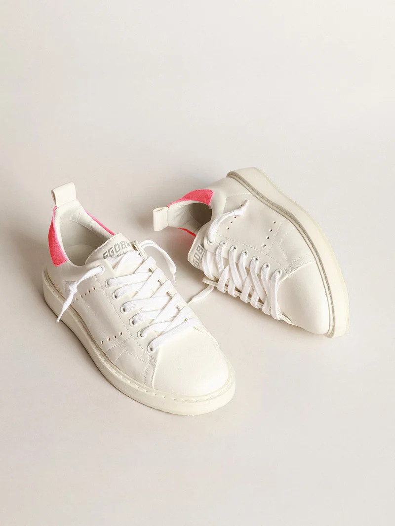 Golden Goose Starter Sneaker – White & Pink Heel Tab