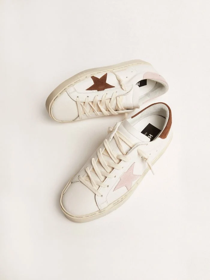 GOLDEN GOOSE Star Ltd Sneakers With Brown Suede Star And Pink Suede Heel Tab