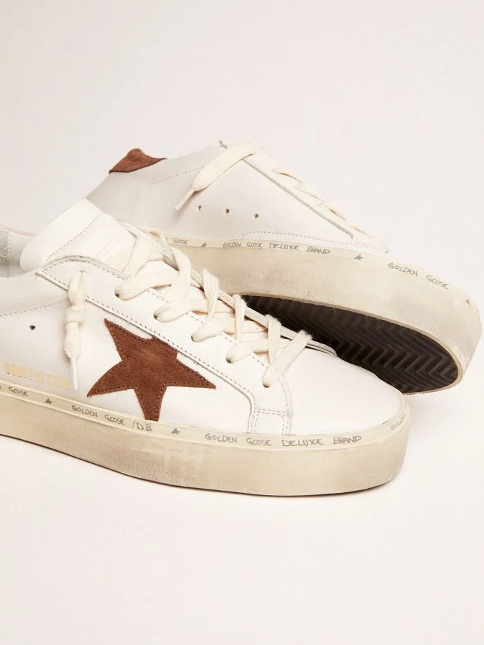 GOLDEN GOOSE Star Ltd Sneakers With Brown Suede Star And Pink Suede Heel Tab