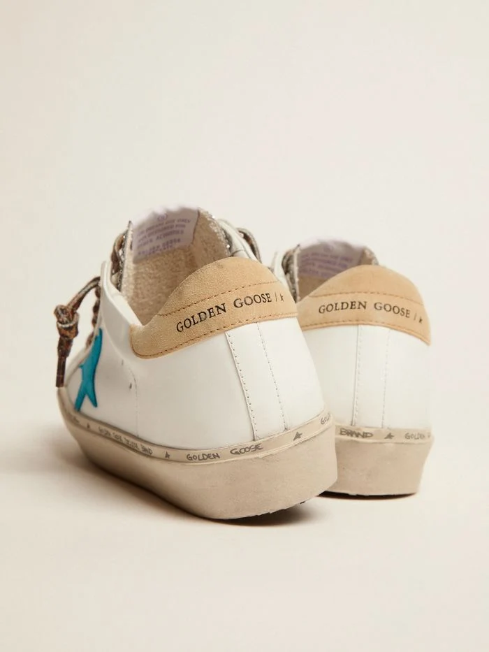 GOLDEN GOOSE Star Ltd Sneakers With Silver Glitter Tongue And Cyan-blue Suede Star
