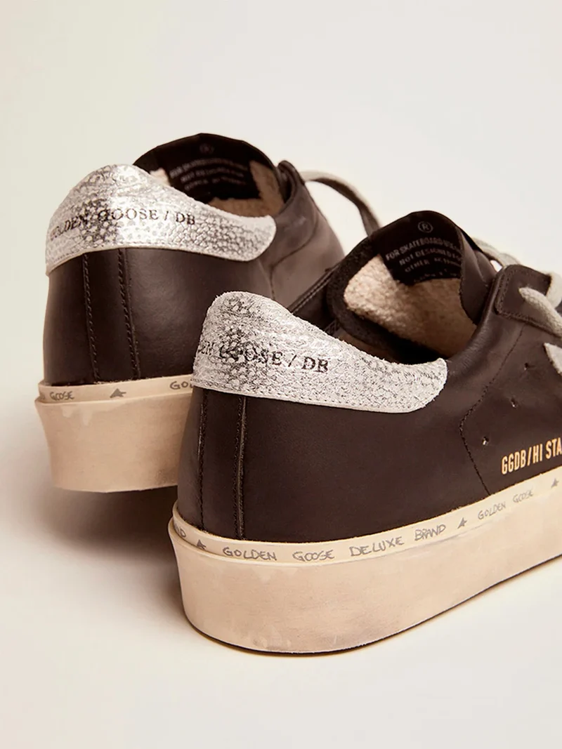 GOLDEN GOOSE Star Sneakers In Black Leather With Silver Laminated Leather Star