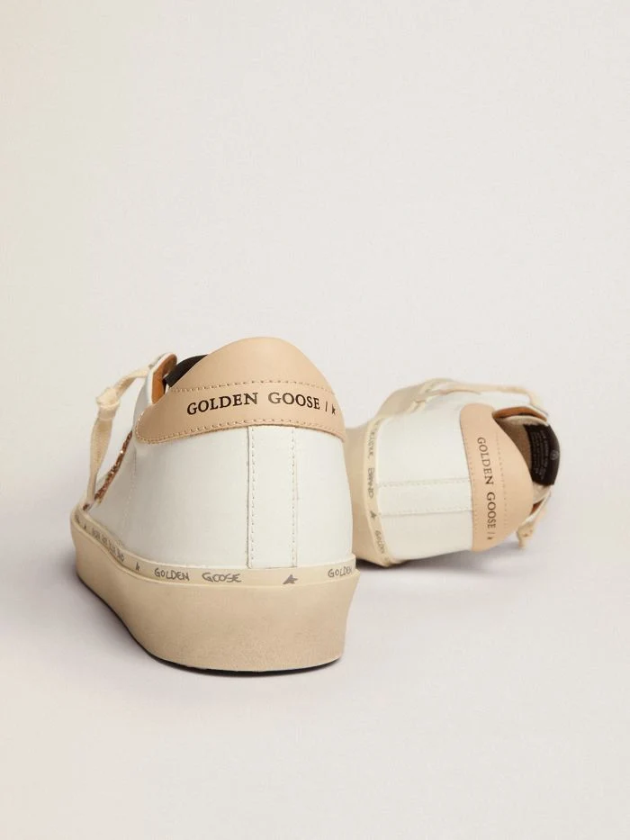 GOLDEN GOOSE Star Sneakers With Gold Glitter Star And Beige Leather Heel Tab