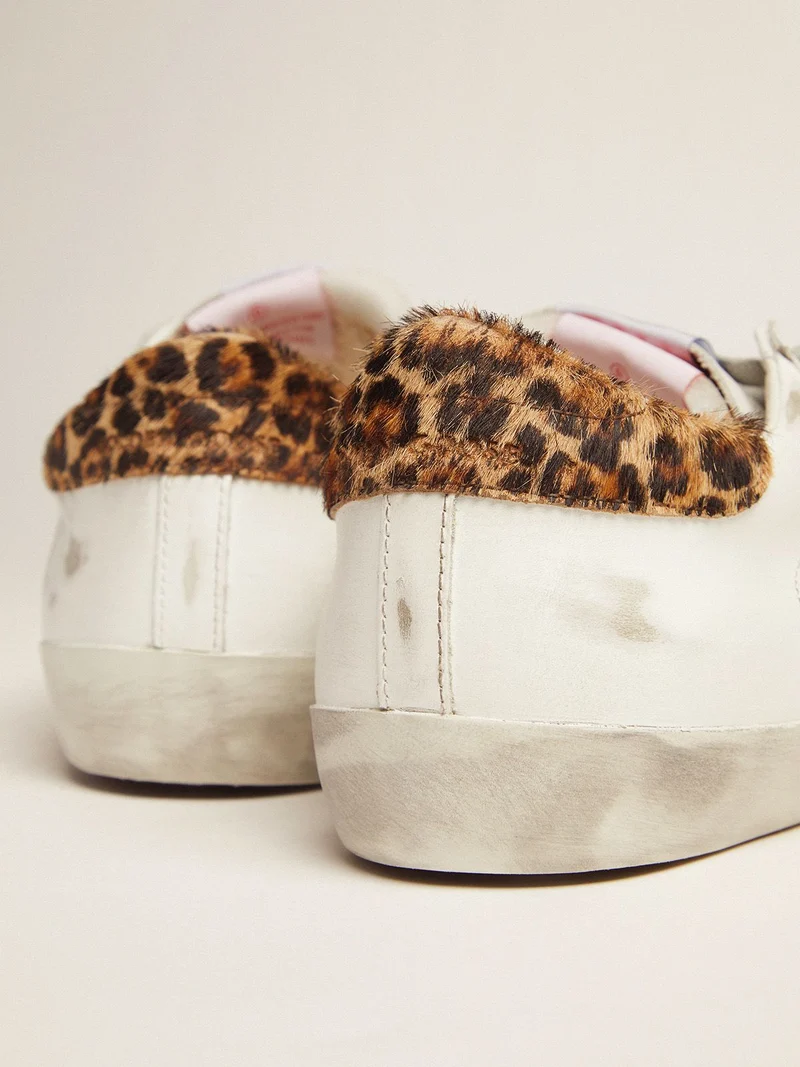GOLDEN GOOSE Men’s Lab Limited Edition Super-star Sneakers With Double Tongue And Leopard-print Heel Tab