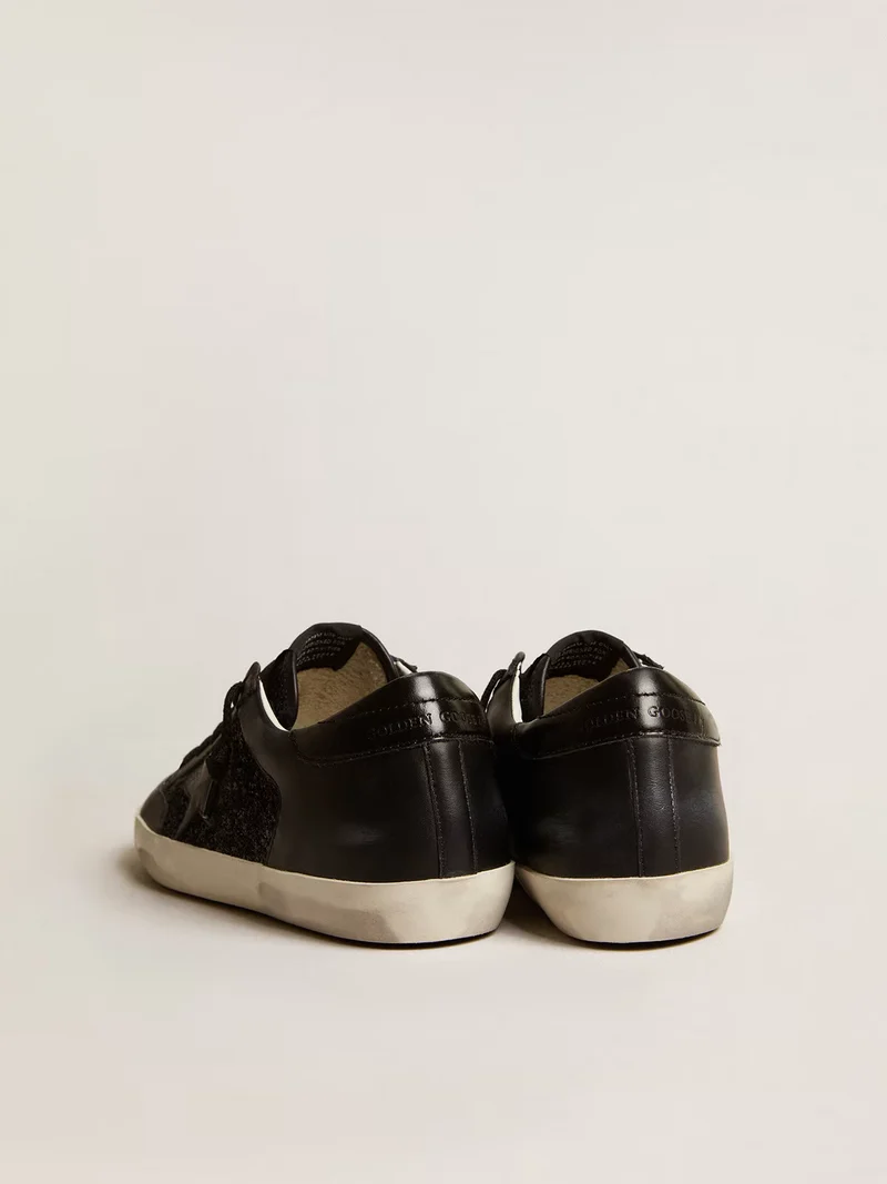 Golden Goose Super-Star Black Glitter Sneaker