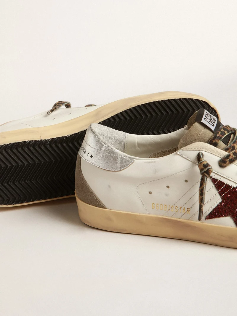 Golden Goose Super-Star Red Glitter & Leopard Sneaker