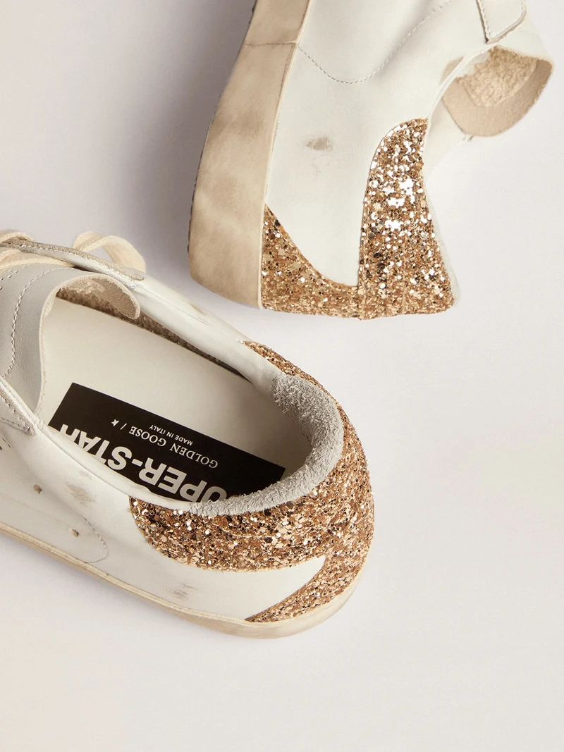Golden Goose Super-Star Rose Glitter Heel Sneaker
