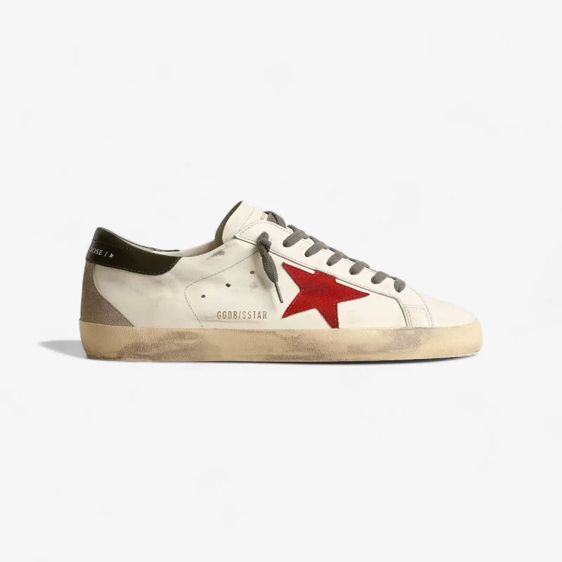 Golden Goose Super-Star White & Red Sneaker