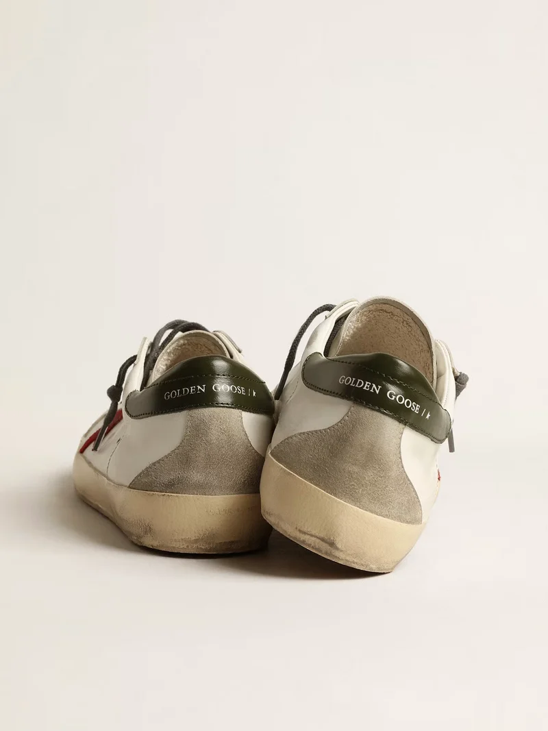 Golden Goose Super-Star White & Red Sneaker