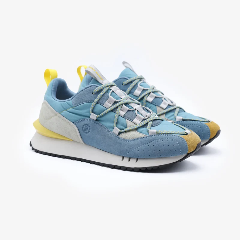 Sneakers Appolo bleu ciel jaune et gris