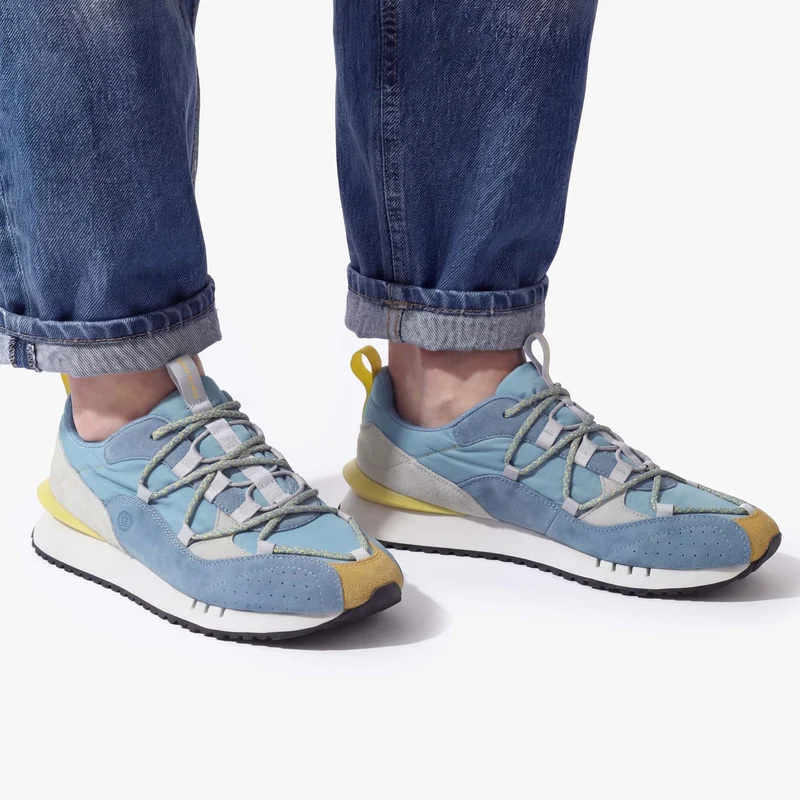 Sneakers Appolo bleu ciel jaune et gris