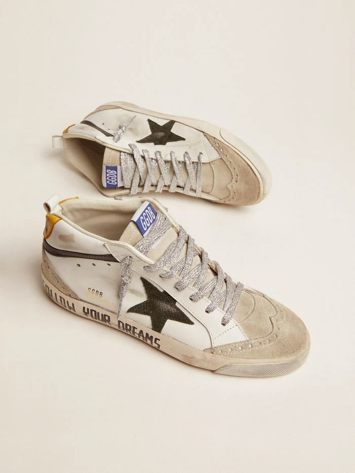 GOLDEN GOOSE Mid Star Ltd Sneakers With Leather And Suede Upper And Snake-print Leather Star
