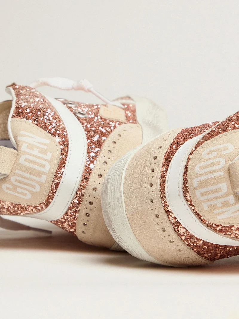 GOLDEN GOOSE Mid Star Sneakers With Pink-gold Glitter