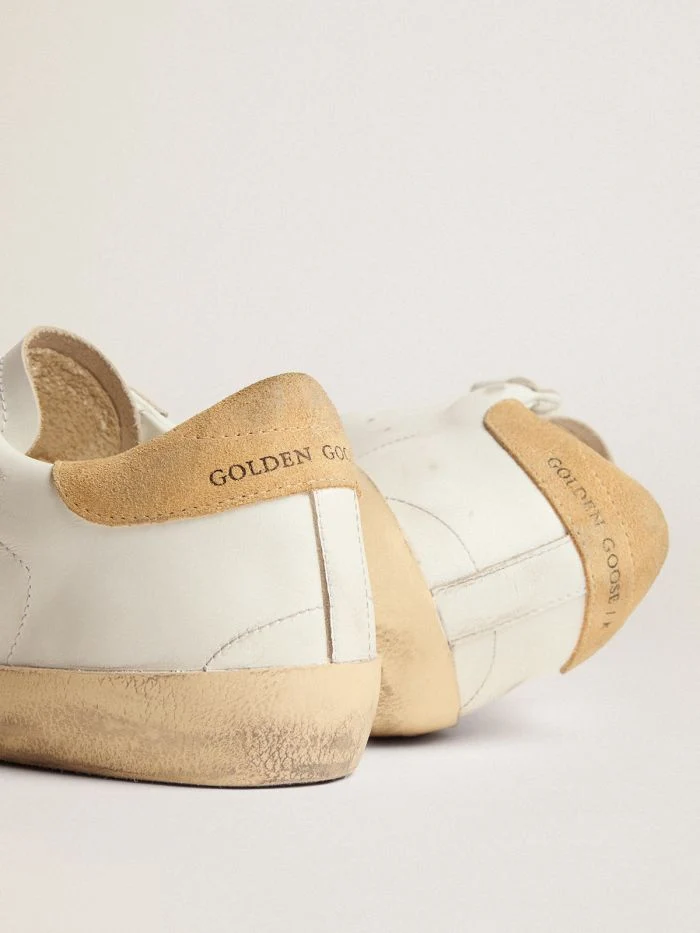 GOLDEN GOOSE Old School Sneakers With Pink Glitter Star And Sand-colored Suede Heel Tab