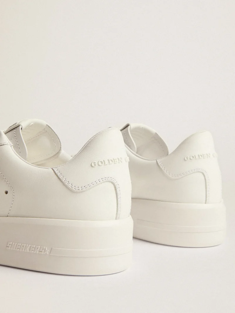 Purestar Sneakers In White Leather With Silver-colored Crystal Star