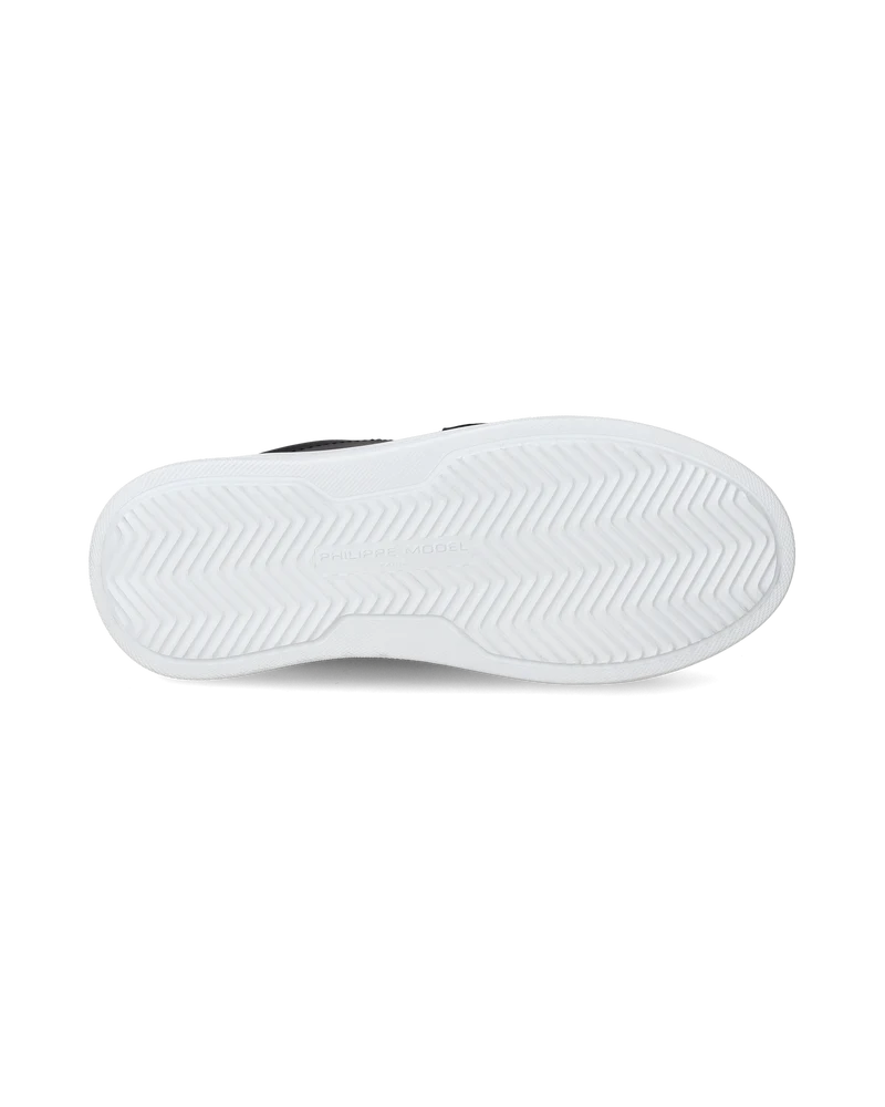 Women's Temple Low-Top Sneakers in Leather, Black White
