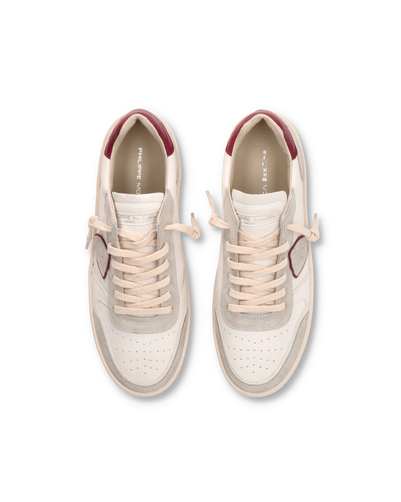 Sneakers Nice Tennis Men White, White Bordeaux