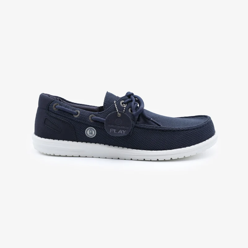 Chaussures bateau Socoa en maille stretch bleu marine