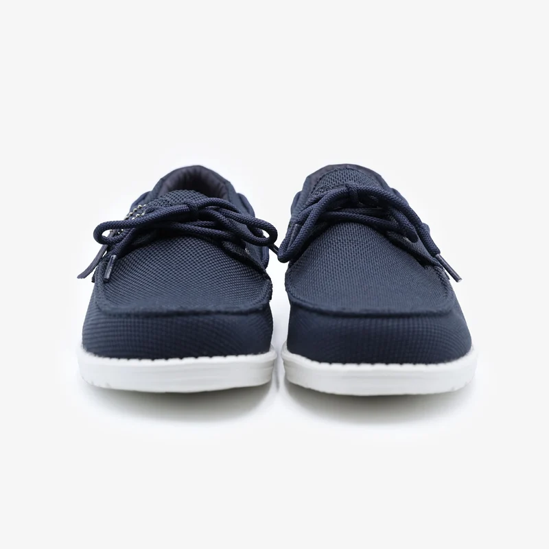 Chaussures bateau Socoa en maille stretch bleu marine